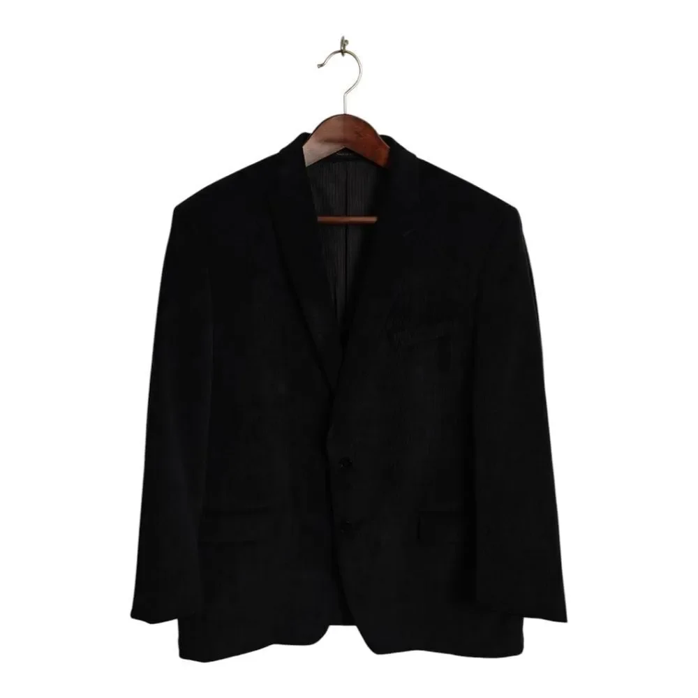 Calvin Klein Velvet Classic Gray Black Sport Coat 46R